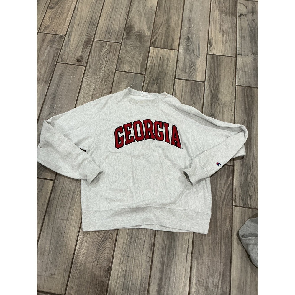 Champion Reverse Weave Georgia Bulldogs Sweatshirt‎ Men's Medium Gray Red